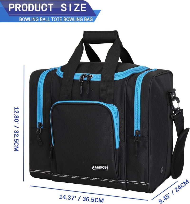 LARIPOP Bowling Ball Bag for Single Ball, 2022 Bowling Ball Tote Bowling bag with Padded Holder - Fits Shoes up to Mens Size 14 and Bowling Accessories - Image 2